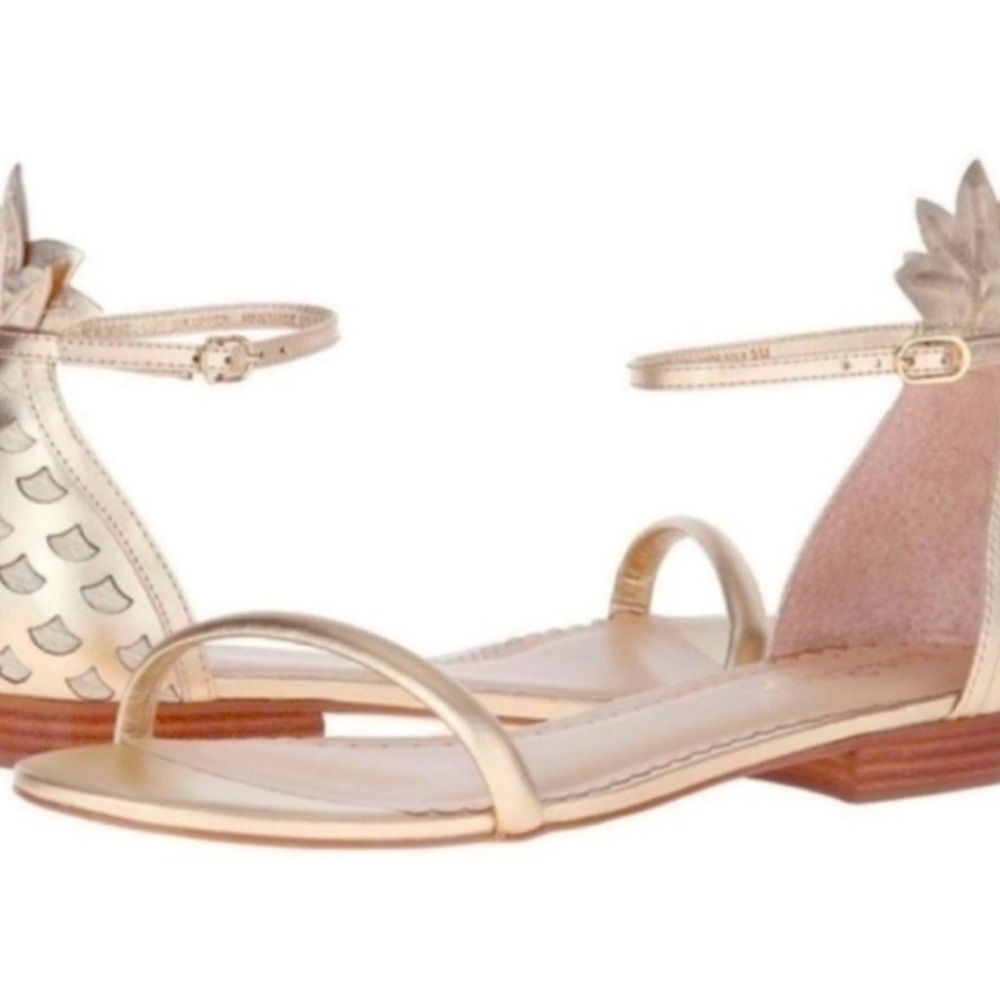 Lilly Pulitzer pineapple gold sandals